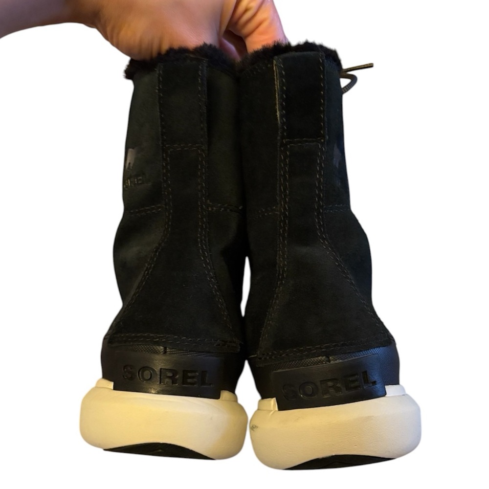 Sorel Explorer III Joan Waterproof Leather Winter Snow Boots Black - Picture 5 of 7